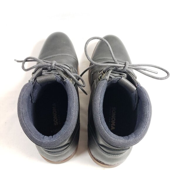 Sonoma Sheldon Mens 10.5 Wide Grey Ankle Boots With Lace-Up Closure & Padded - Picture 7 of 9